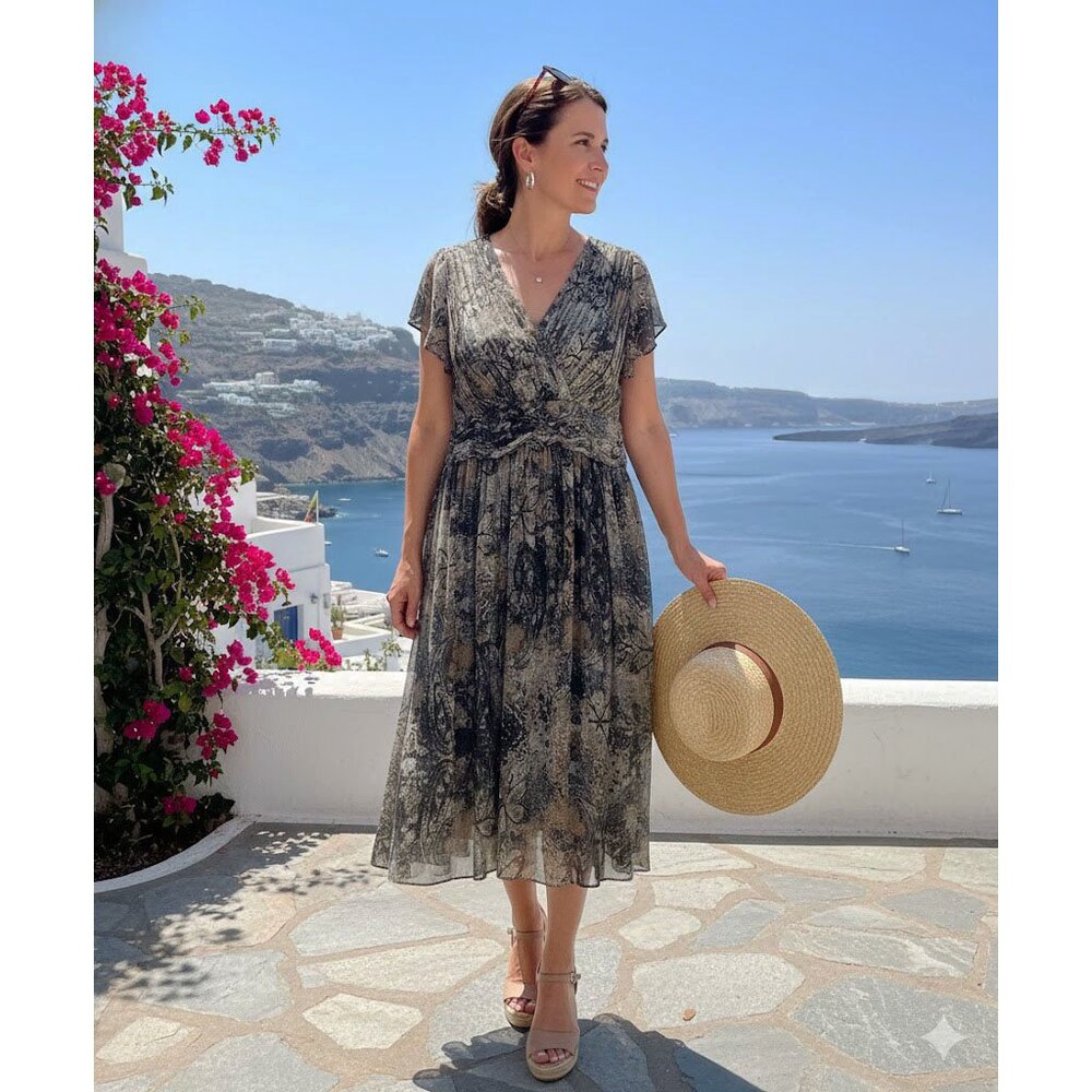 Coldwater Creek Midi Dress Size 18W Vacation Dinner Casual Cruises